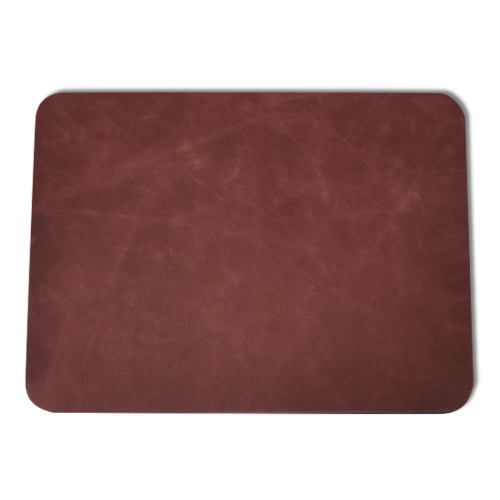 Garnet Red Distressed Leather Desk Pad
